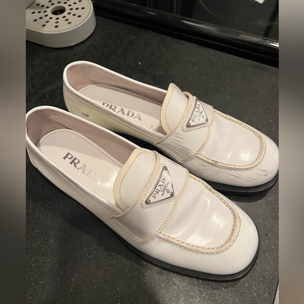 Prada Brushed Leather Loafers